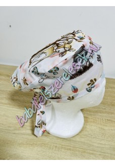 Műtős sapka - bézs erdei állatos