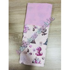 Bézs-mályva dínós nyári dupla géz takaró Bézs-mályva dínós nyári dupla géz takaró