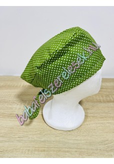 Műtős sapka - borsózöld pöttyös
