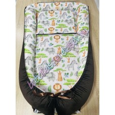 Prémium babafészek - erdős-zebrás + pihe-puha bársony velvet Prémium babafészek - erdős-zebrás + pihe-puha bársony velvet