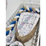 Exkluzív velvet babaágynemű szett - baby álom állatos lufival