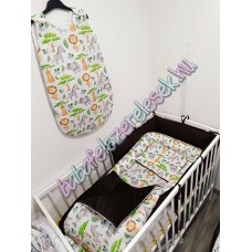 Exkluzív velvet babaágynemű szett - erdős-zebrás