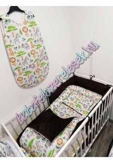 Exkluzív velvet babaágynemű szett - erdős-zebrás