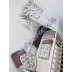 Exkluzív velvet babaágynemű szett - bézs apró virágos