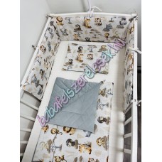 Exkluzív velvet babaágynemű szett - fehér állatkertes