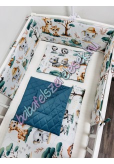 Exkluzív velvet babaágynemű szett - fehér dzsungeles Exkluzív velvet babaágynemű szett - fehér dzsungeles