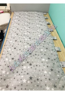 Falvédő - fehér-szürke közepes csillagos