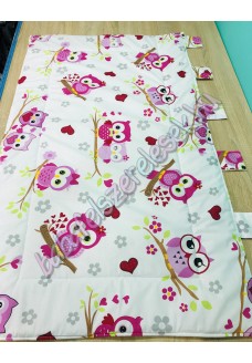 Falvédő - rózsaszín baglyos