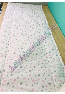 Falvédő - szürke-rózsaszín csillagos