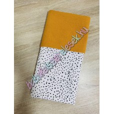 Fehér alapon fekete pöttyös nyári dupla géz takaró Fehér alapon fekete pöttyös nyári dupla géz takaró