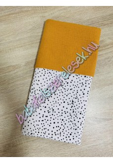 Fehér alapon fekete pöttyös nyári dupla géz takaró Fehér alapon fekete pöttyös nyári dupla géz takaró