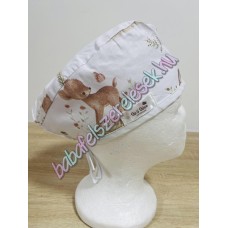 Műtős sapka - fehér erdei állatos