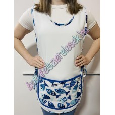 Fehér lapköpeny – kék halas