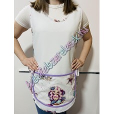 Fehér lapköpeny – lila sellős