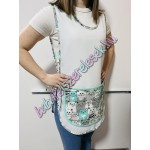 Fehér lapköpeny – menta-szürke cicás