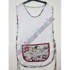 Fehér lapköpeny - piros hóemberes