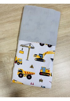 Fehér munkagépes nyári dupla géz takaró