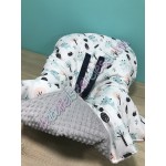 Babahordozó pléd - fehér őzikés