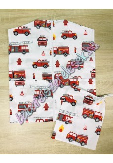 Fehér tűzoltós - ovizsák+tornazsák