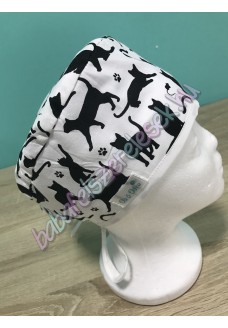 Műtős sapka - fekete cicás Műtős sapka - fekete cicás