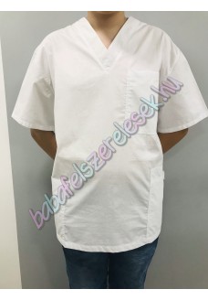Férfi orvosi-ápolói tunika - fehér egyszínű