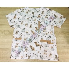 Férfi orvosi-ápolói tunika - fehér alapon kutyás