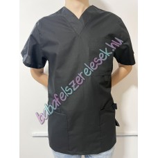 Férfi orvosi-ápolói tunika - fekete egyszínű