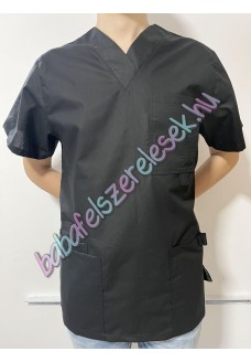 Férfi orvosi-ápolói tunika - fekete egyszínű Férfi orvosi-ápolói tunika - fekete egyszínű