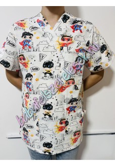 Férfi orvosi-ápolói tunika - szuperhősös Férfi orvosi-ápolói tunika - szuperhősös