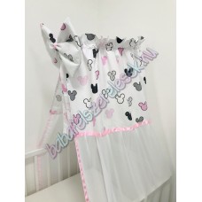 Fehér-rózsaszín minnie fejes baldachin 