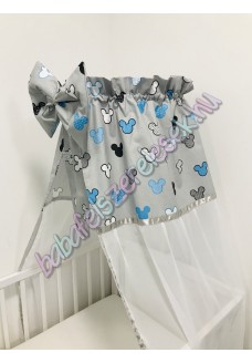 Szürke-türkiz mickey fejes baldachin 