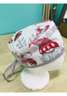 Műtős sapka - Hópelyhes karácsonyi manós