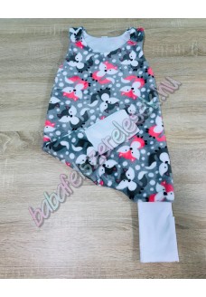 Kamáslis szürke-rózsaszín rókás tipegő hálózsák