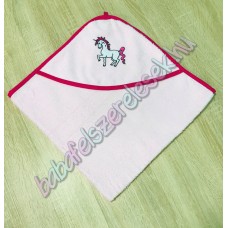 Kapucnis frottír babakifogó - unikornisos