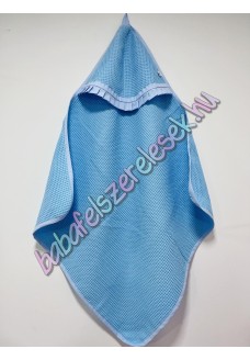 Kapucnis waffle babakifogó - kék Kapucnis waffle babakifogó - kék