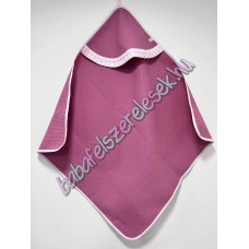 Kapucnis waffle babakifogó - mályva-rózsaszín