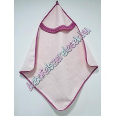 Kapucnis waffle babakifogó - rózsaszín-sötét púder