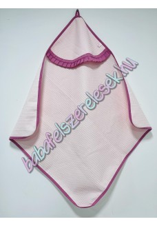 Kapucnis waffle babakifogó - rózsaszín-sötét púder