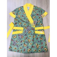 Női karcsúsított tunika - Zöld-sárga lepkés