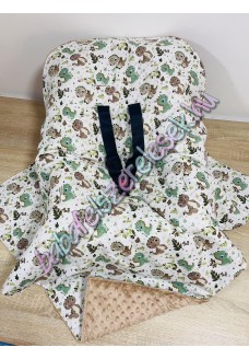 Babahordozó pléd - kávébarna dínós