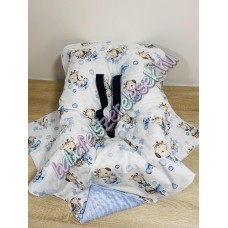 Babahordozó pléd - kék álom zsiráfos