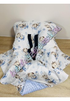 Babahordozó pléd - kék álom zsiráfos