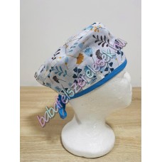 Műtős sapka - kék apró virágos