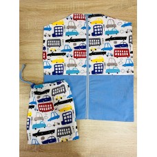 Kék autós kombinált - Ovizsák+Tornazsák