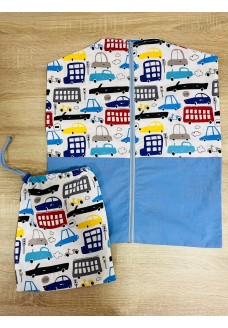 Kék autós kombinált - Ovizsák+Tornazsák