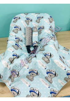 Babahordozó pléd - kék boy