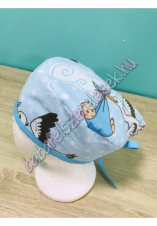 Műtős sapka - kék gólyás