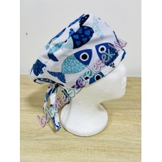 Műtős sapka - kék halas