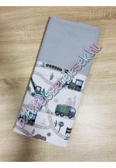 Kék-szürke útépítős nyári dupla géz takaró Kék-szürke útépítős nyári dupla géz takaró