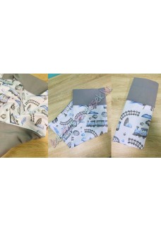 Kék vonatos nyári dupla géz takaró